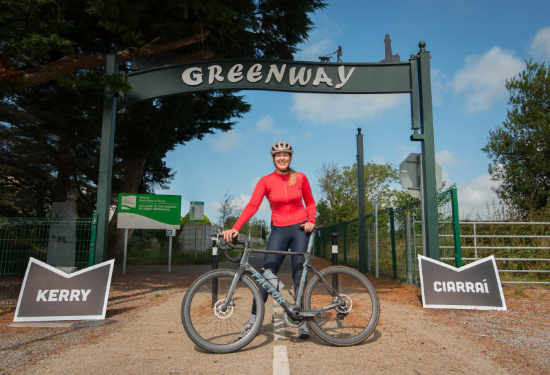 Sarah Ann Egan from Roadman Podcast beside the Kingdom of Kerry Greenways