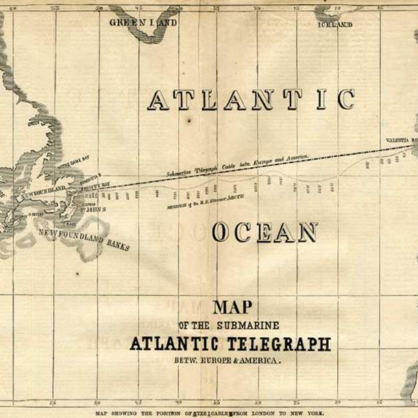 Valentia Transatlantic Cable Map from Valentia Transatlantic Cable Foundation Media Section